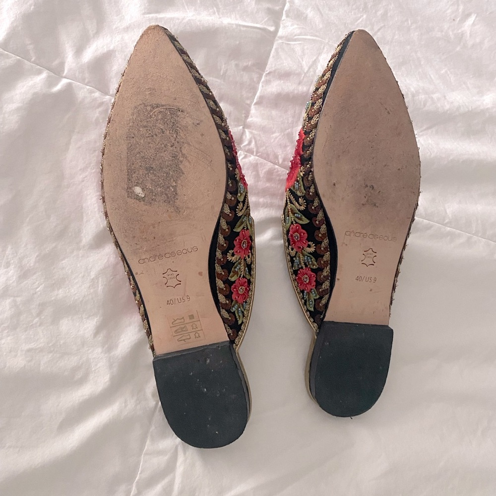Andre Assous  “Kosa” Floral Embroidered Mules sz 9 - Picture 4 of 8